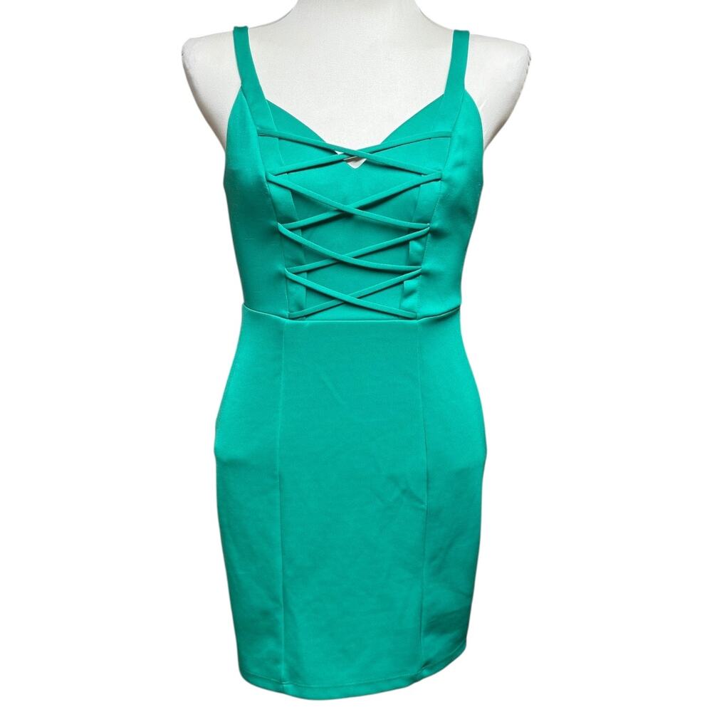 B. Darlin Criss Cross Mini Dress Green 7/8